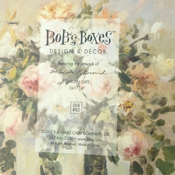Bob's Boxes Decorative Victorian Garden Graphic Stoage Box/Bin 7" X 7" X 7" EUC - Picture 9 of 10